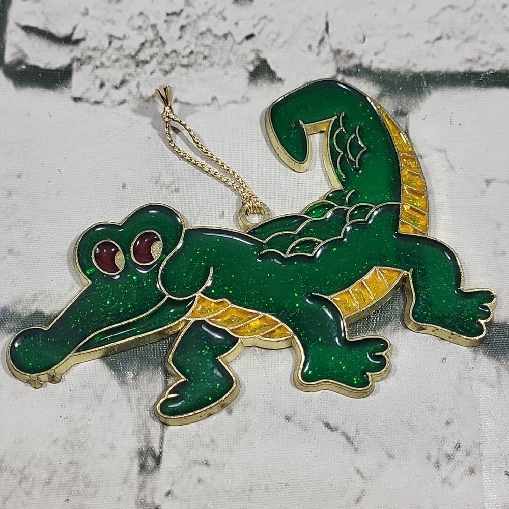 Alligator Ornament Christmas Tree Decoration Window Hanger Smiling Gator‎